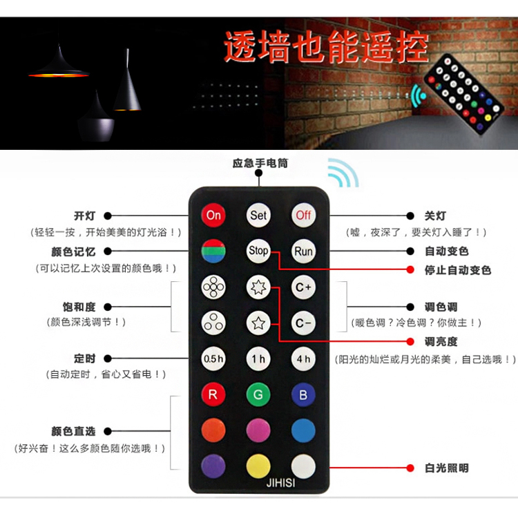 吉海仕（JIHISI）LED 创意【个性吊灯】 餐厅咖啡厅吧台客厅卧室 三头 A+B+C 9W开关调三档 无遥控
