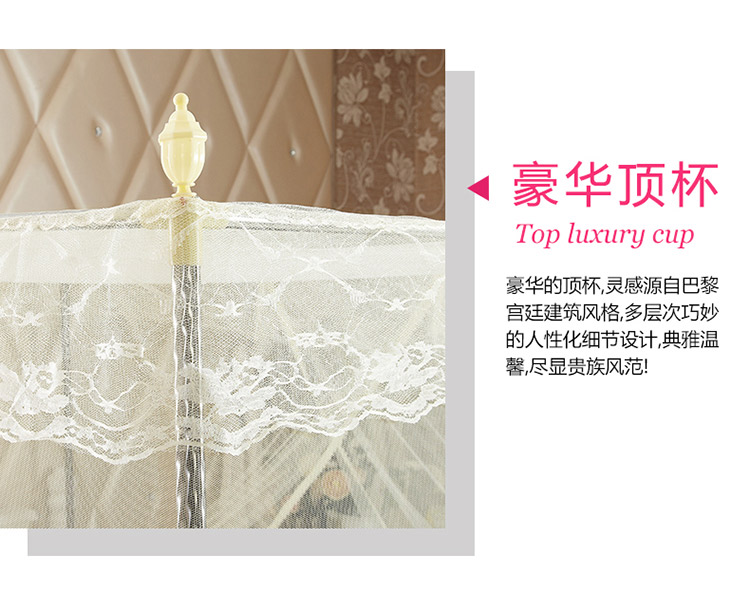 
                                        摩天轮家纺蚊帐不锈钢落地蚊帐三开门加粗蚊帐1.5米床1.8米床 A-8白色 16mm加粗1.5*2.0m                