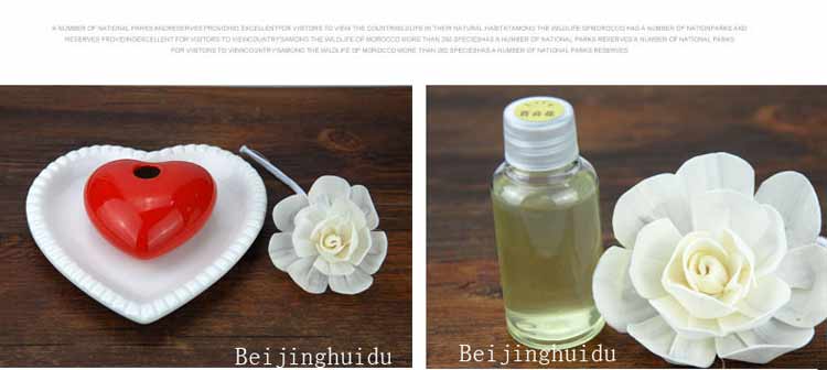 包邮无火香薰 香薰精油套装 心心相印红色陶瓷无火香薰精油套装 古龙