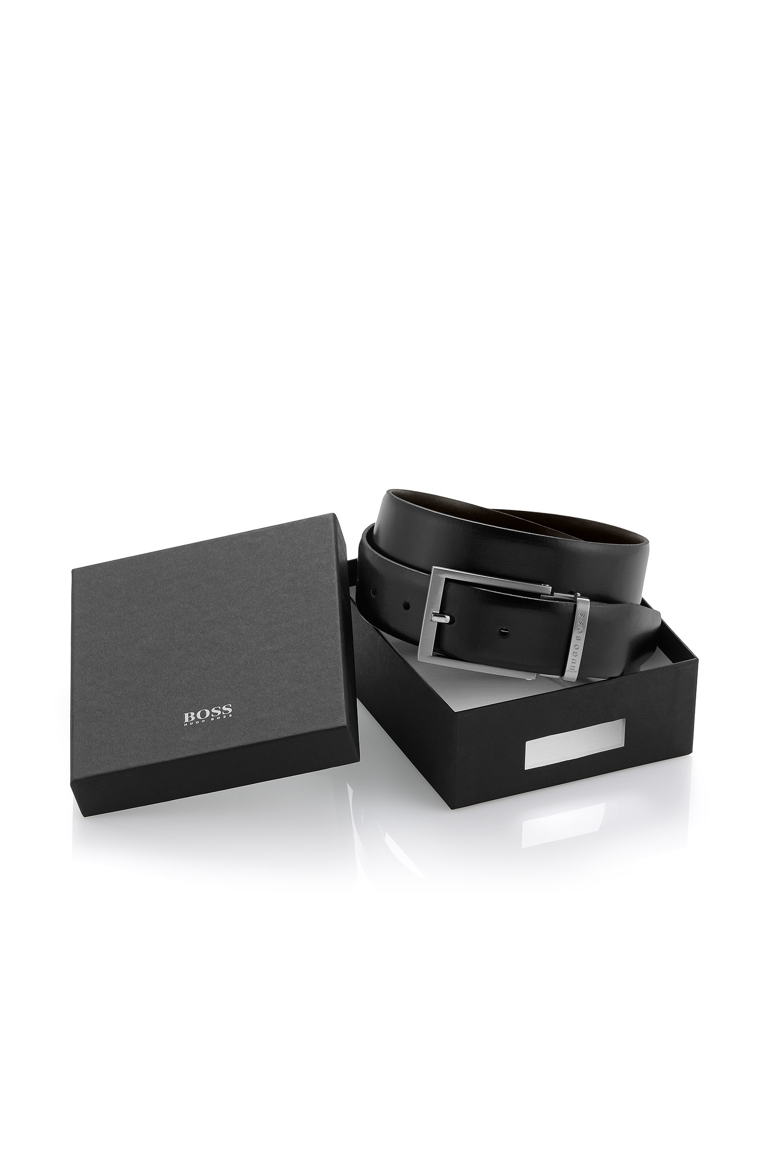 hugo boss男款腰带 黑色 真皮 合身50210905