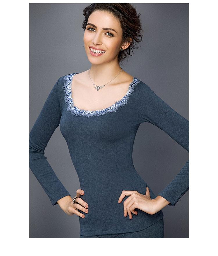 爱慕保暖内衣暖肤单层薄款加绒弹力修身打底女士保暖上衣 am72bv1红色