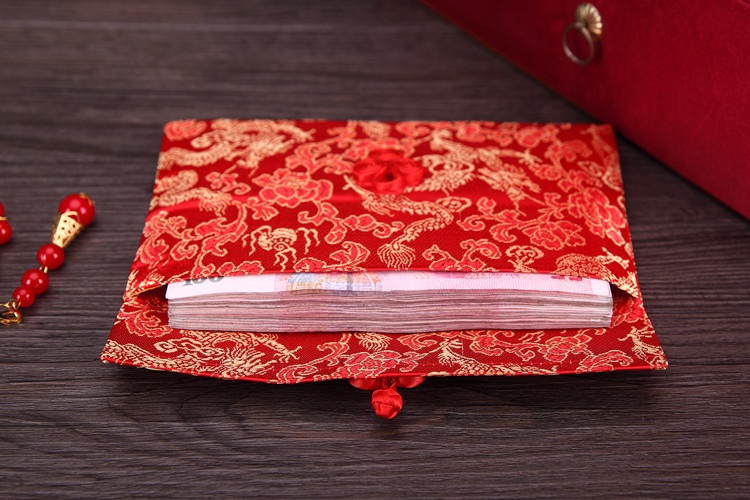 刻沫 万元红包 礼金袋 手工布艺缎面婚庆结婚万元大红包 新年开业过寿