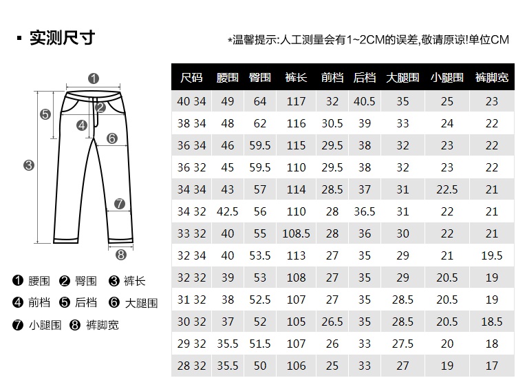 李维斯501牛仔裤尺码表图片