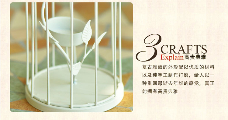 
                                        优贝家（ubaka） 铁艺鸟笼烛台摆件 浪漫烛光晚餐摆件蝴蝶蜡烛架座创意婚庆马风灯 玫瑰悬挂鸟笼                