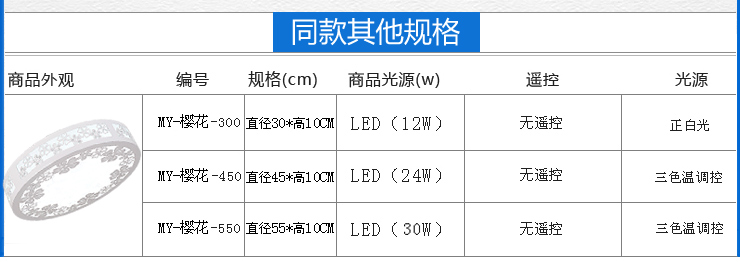 蒙特丽 客厅卧室灯书房餐厅过道省电王LED吸顶灯 MY-樱花(圆）简约田园木艺灯具(B) 30CM LED正白光12W