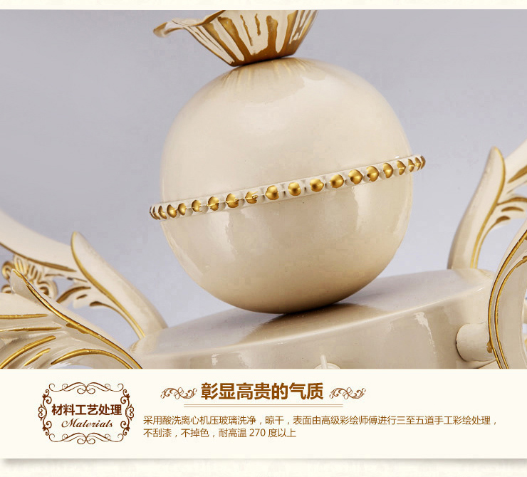 蒙特丽 客餐厅吊灯9055B-9头 欧式田园仿云石灯具 花朵(B)