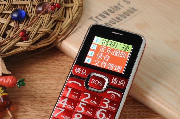 大显（DaXian） DX800 移动/联通2G 直板老人手机 红色