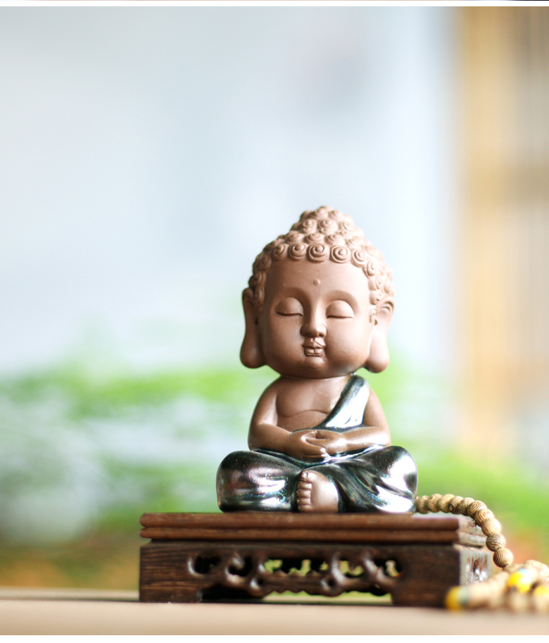 奔驰宝马奥迪捷豹凯迪拉克保时捷路虎创意汽车摆件佛像可爱小和尚车饰