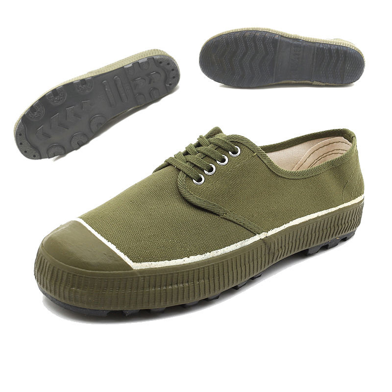 际华3517解放鞋作训鞋男布鞋黄球鞋胶鞋劳保鞋防滑鞋品鞋 绿色 丁底