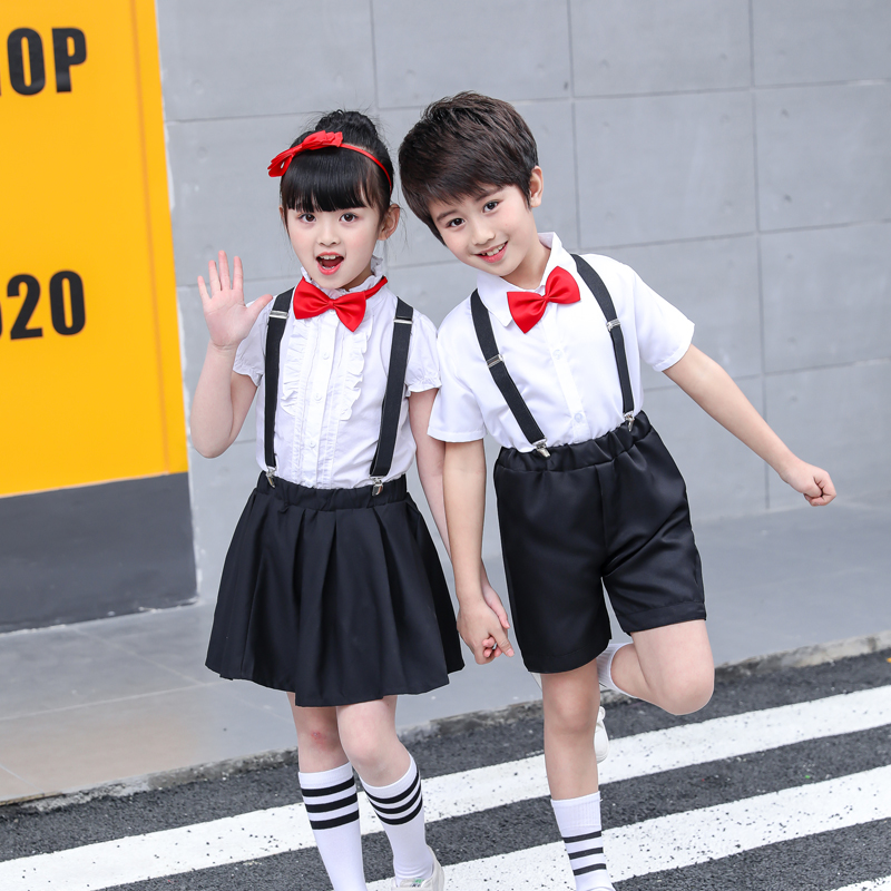 六一儿童节背带裤表演服幼儿园大合唱服男女童舞台演出服装小学生唐服