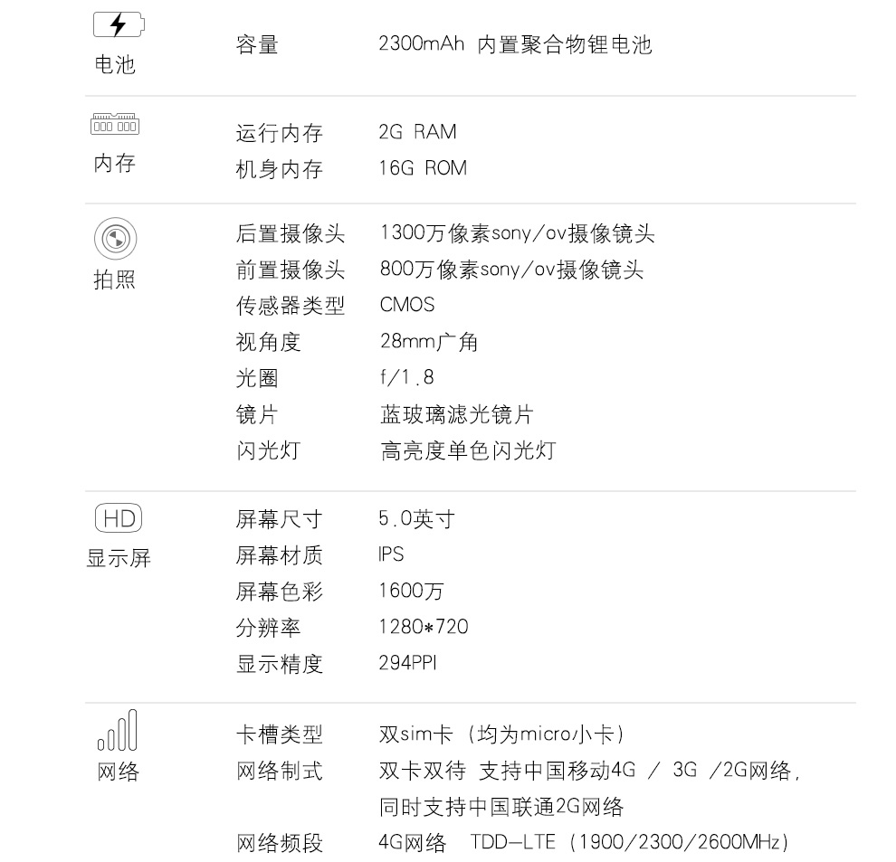 
                                        爱我（LOVME）魅影T6 移动4G智能手机  双卡双待 铂光金                
