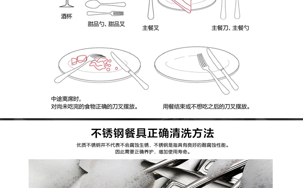 
                                        Pinho欧式创意不锈钢牛排刀叉勺子西餐餐具套装礼盒24件套装                
