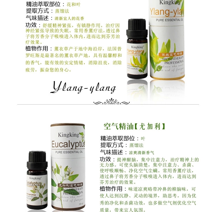 包邮 kingking香薰精油 室内熏香香薰炉香薰机用单方空气精油10ml 尤加利