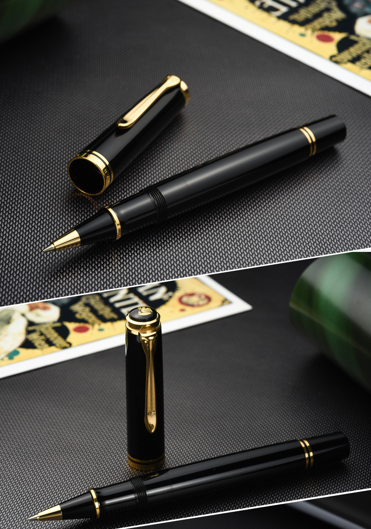 德国原装进口 pelikan百利金签字笔 帝王r800宝珠笔 黑蓝色 ef尖