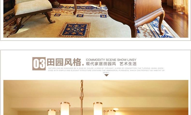帝拿 现代全铜灯美式吊灯 欧式水晶纯铜客厅灯 简约书房吊灯灯具
