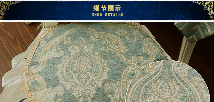 
                                        月和家思欧式奢华餐椅垫椅子坐垫椅背套 锦之春 50*50cm单个椅垫 背面防滑奢华版                