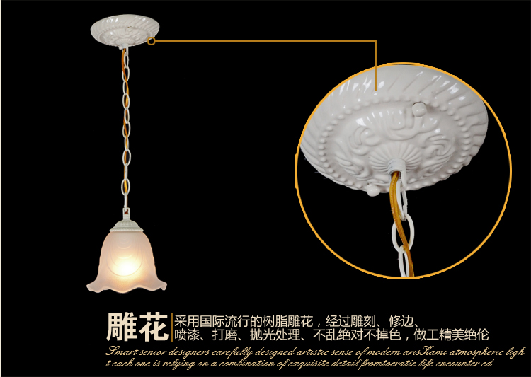 欧式田园吊灯 餐厅灯 仿云石过道吊灯6652 6652-T吊