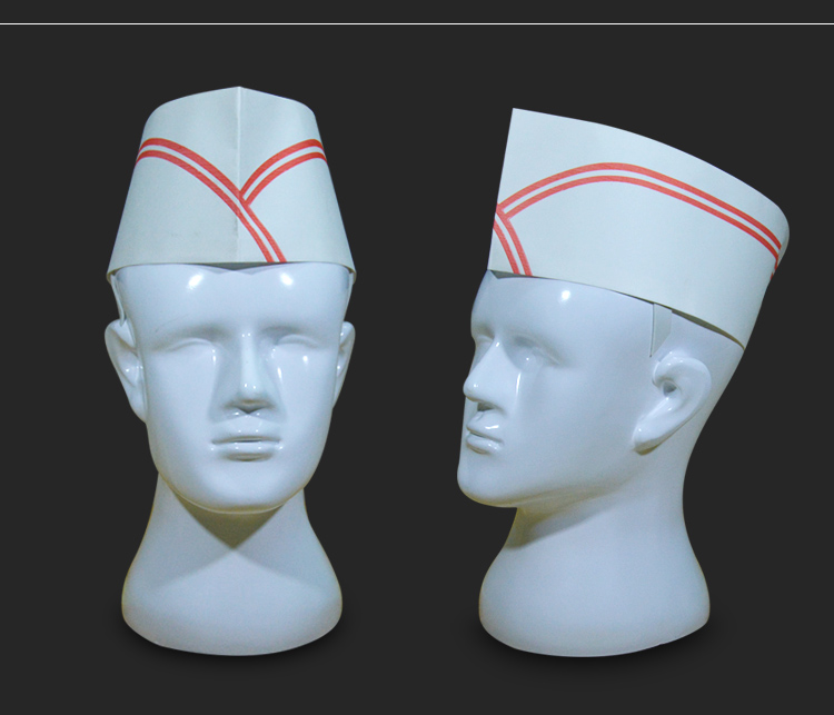 一次性厨师帽子无纺布厨师帽纸帽高帽男女士儿童厨房帽加厚工作帽 蓝