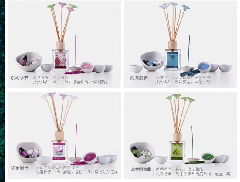 包邮 金王无火香薰精油套装 助睡眠线香香薰蜡烛熏香礼盒创意礼品 缤纷季节-混合果香