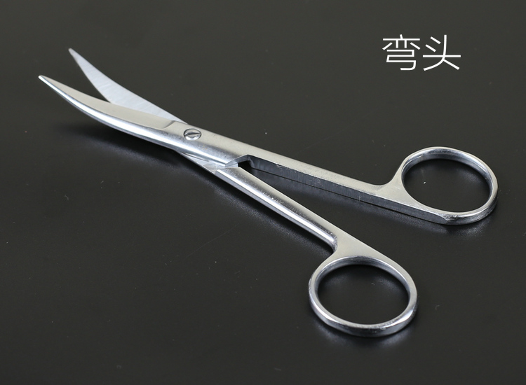 不锈钢剪刀尖头弯头直剪弯剪外科手术直尖美容眼科双眼皮剪刀小号眼科