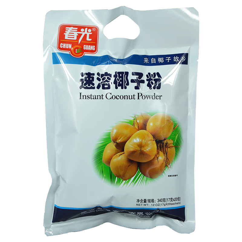 春光海南特产椰子粉速溶椰子既冲既饮椰子粉营养品340g内20小袋速溶