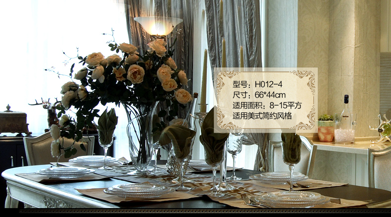 创琪 新美式吊灯欧式现代客厅灯卧室餐厅铜铁艺灯具 6头配LED光源(暖光)