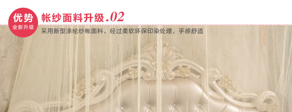 华美施 欧式圆顶宫廷蚊帐 圆顶双层蕾丝公主加密蚊帐 吸顶不锈钢支架 白色 1.8m床(好评晒图返现5)