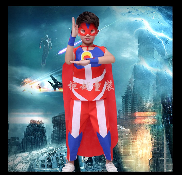六一儿童节手工制作男童环保衣服儿童环保时装秀服装子男孩奥特曼幼儿