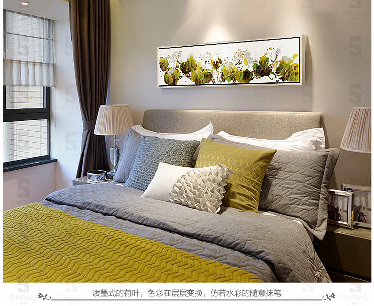 沙发背景墙装饰画客厅油画玄关壁画餐厅挂画无框画墙画831床头花 D款(单幅) 40cmX150cm