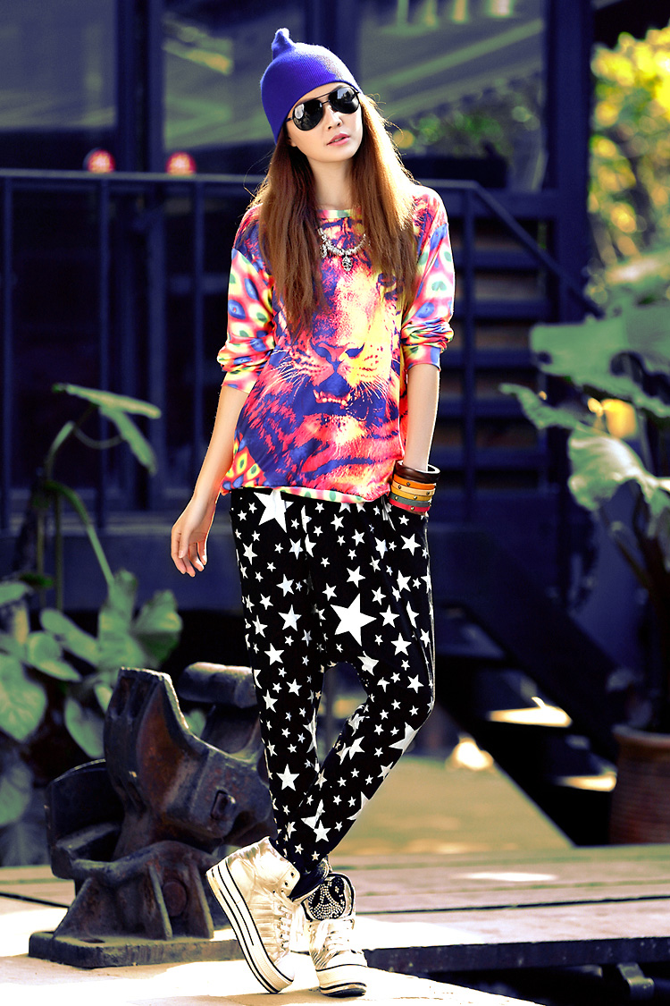 其采2015春夏韩版嘻哈街舞小脚哈伦裤吊裆显瘦宽松跨裤潮女 图片色