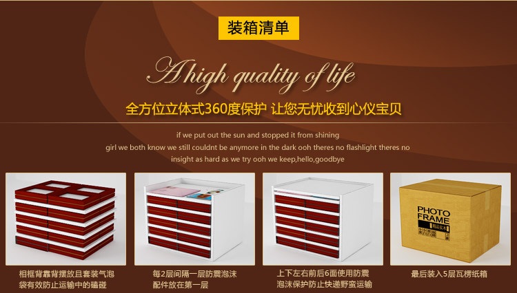 子轩IP165高端奢华款巴洛克精品实木相框创意照片墙/相框墙 胡白两色+斯凯画心