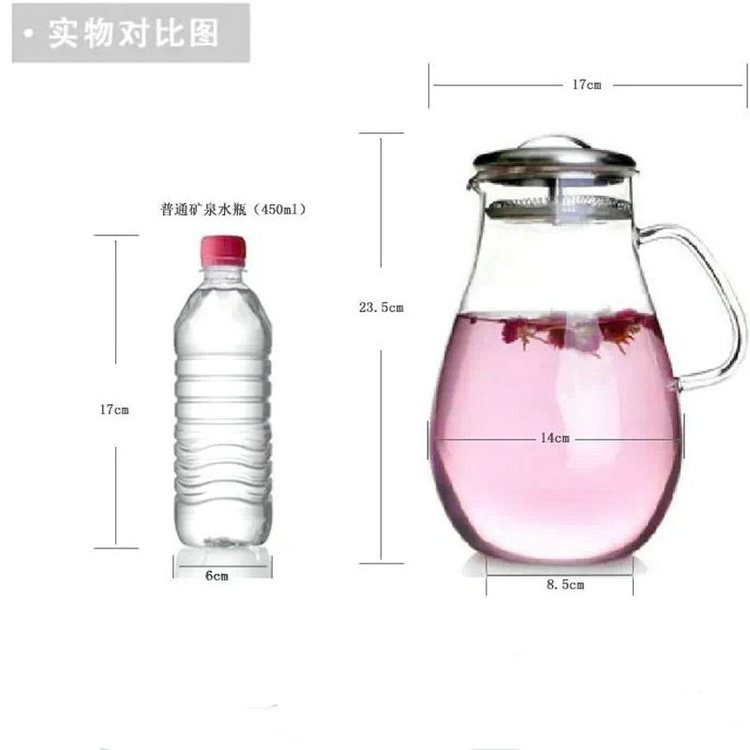 
                                        Z-SHINE 晟维创意耐热玻璃冷水壶凉水壶水具套装双层果汁杯 冷水壶+6个350ML杯子                