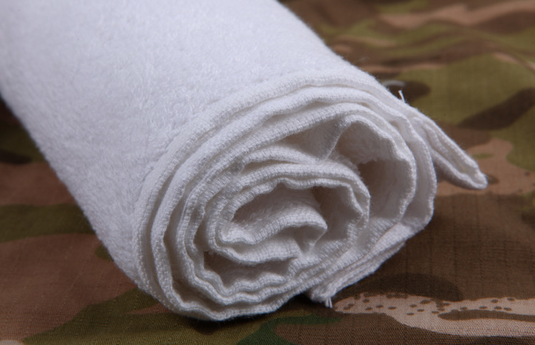 配发07白毛巾军训用绿毛巾面巾洗脸面巾白色毛巾 白色 8.5*3.