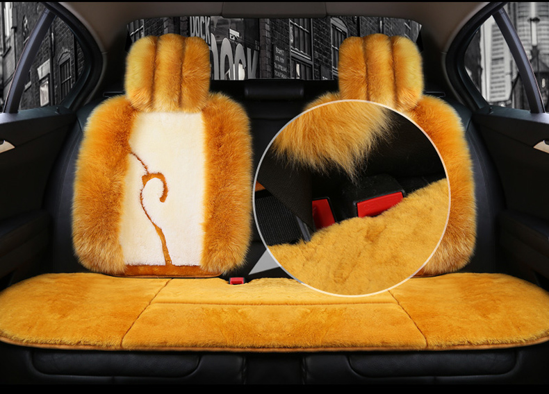 聚灵吉冬季羊毛免捆绑坐垫新款汽车座椅垫 讴歌cdx汽车坐垫 橘黄色