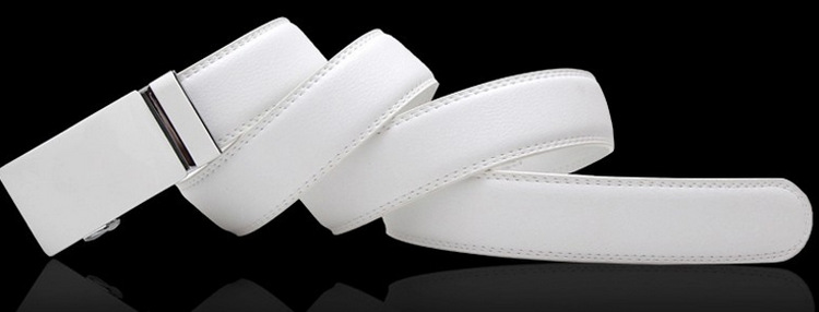 uyuk时髦男装2015白色男式皮带加长结婚男士商务腰带男自动扣裤带p带