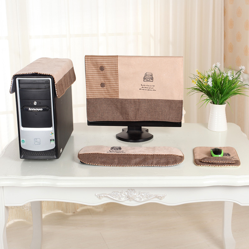 漫笛儿电脑罩显示器盖布电脑套可爱防尘罩一体机双层布艺保护罩 电脑