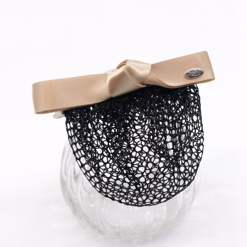 支点(zhidian) 一字细网弹簧夹韩版职业发网网兜盘发头花 空姐护士