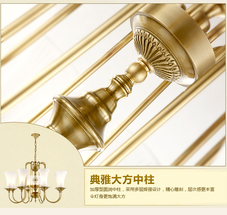 蒙特丽 客餐厅卧室吊灯 TDX3 欧式全铜灯具(B) 型号TT62-8头
