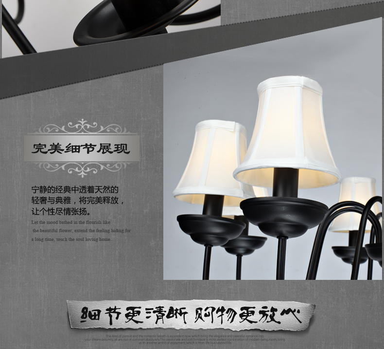 MX 餐厅灯吊灯三头 复古铁艺美式客厅灯饰 简约创意卧室灯具 3头 不带光源