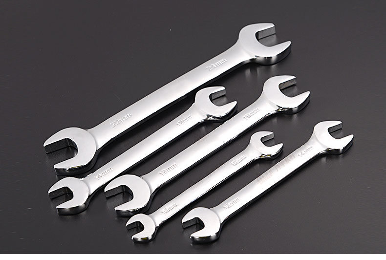 绿林开口扳手固定双头呆扳子汽修工具8一10号小死口14加长加厚叉板子