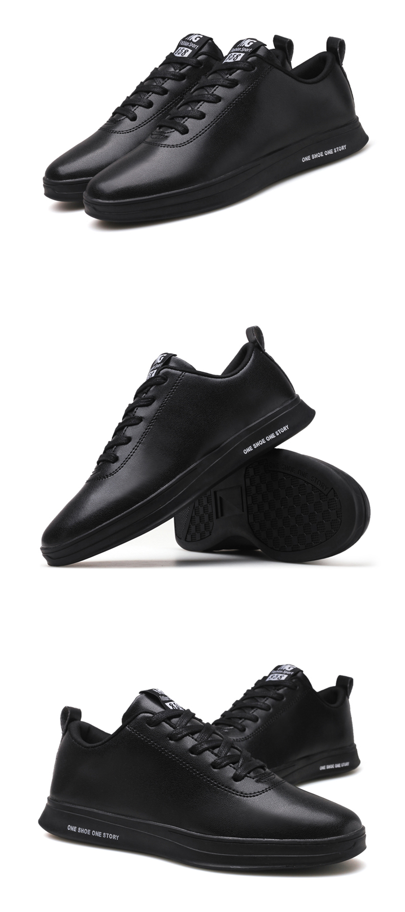 皮面板鞋男生防雨秋鞋防水防滑防油厨房皮鞋秋季防臭厨师鞋男鞋子