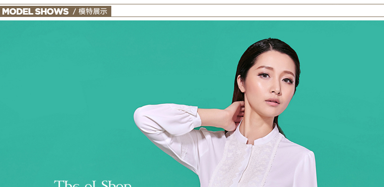 the ol shop蕾丝雪纺长袖衬衫灯笼袖大码女装显瘦小立领衬衫女款秋款女白衬衫 白色 S