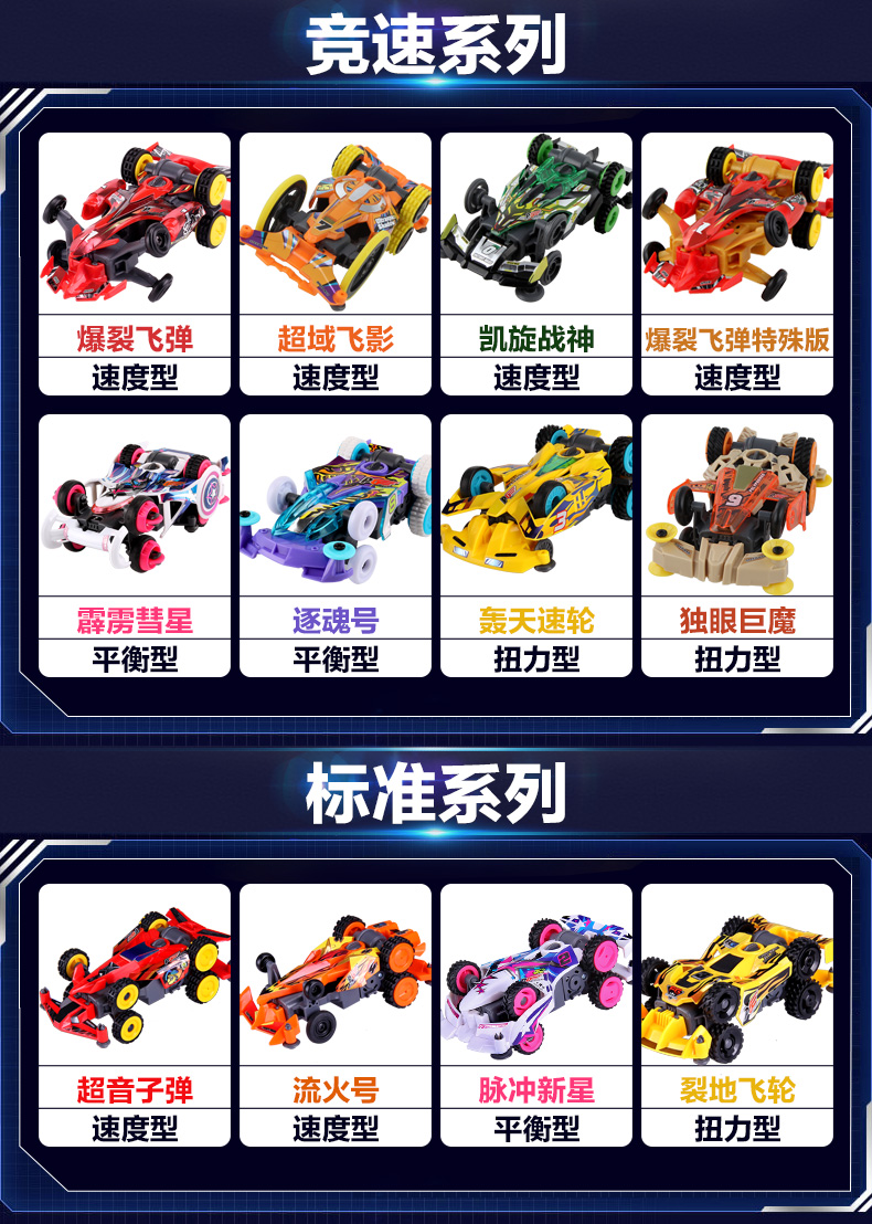 奥迪双钻(auldey)零速争霸四驱车轨道跑赛道马达拼改装儿童玩具套装