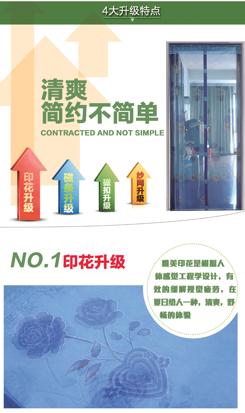 佳佳利 纯手工制作高档免穿磁条方扣软纱门 磁性防蚊软纱门 防蚊纱门 门帘 沙门 纱窗 冰丝蓝色 85x210
