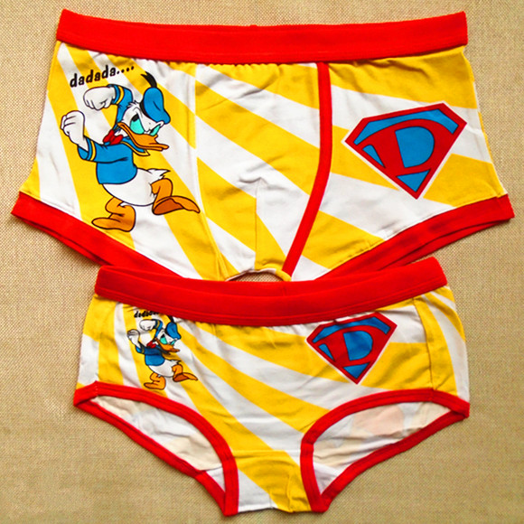 小新男士平角裤衩 可爱情侣内裤 女士三角底裤 灰色 黑白恋 男款l码一