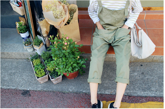 2016春夏款韩版学院风高腰牛仔背带裤宽松大码九分裤哈6856 军绿色 l