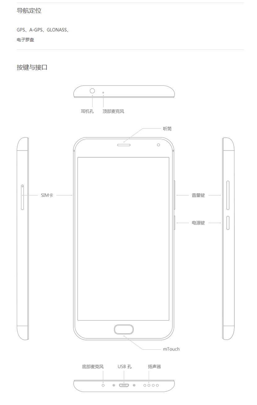 魅族 MX5 双卡双待 4G 智能 手机 银白 移动联通双4G(16G ROM)