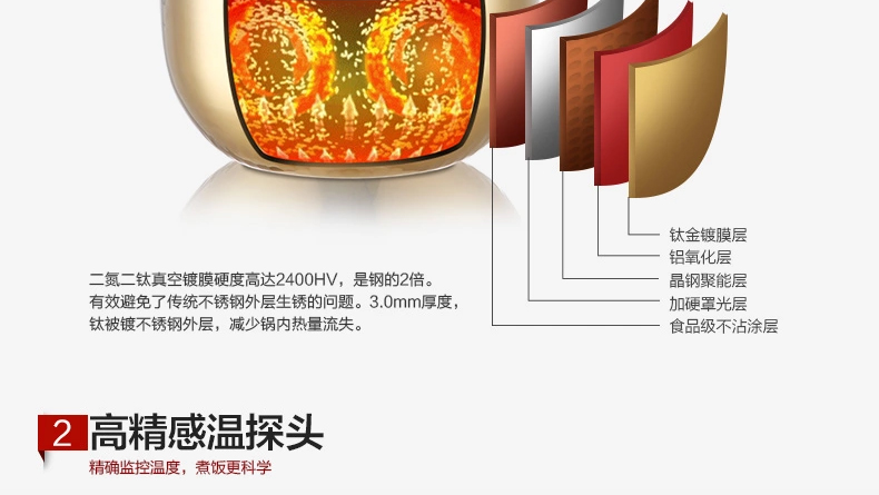 美的（Midea）电饭煲 FZ4085 4L 高端IH电磁加热智能电饭锅 黑银色
