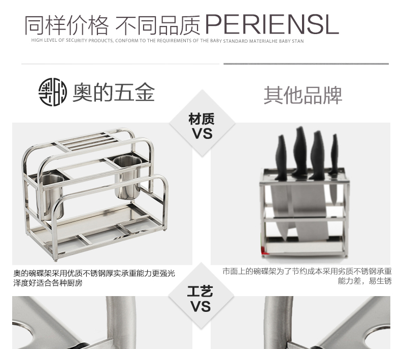 
                                                                                奥的 加厚不锈钢刀架砧板架菜板架筷子筒 厨房收纳架筷子筒刀具架可挂墙（D款不能挂墙） B款-双钢杯                