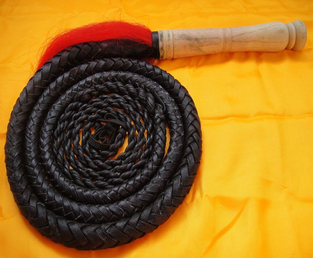 皮鞭响鞭 健身鞭甩鞭长鞭武术防身鞭陀螺鞭子非麒麟鞭 4米黑色皮鞭